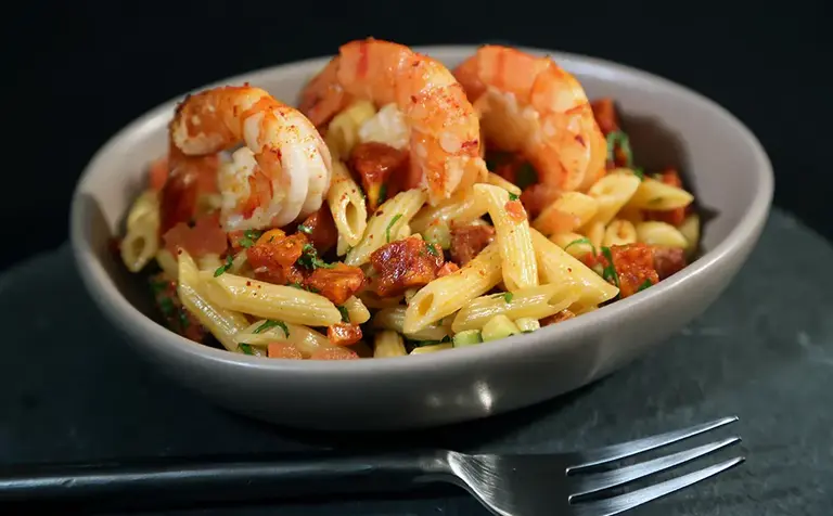 Mini Penne, Gambas & Chorizo Aoste professionnel