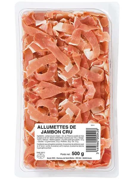 Allumettes de jambon cru