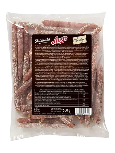 Bâtonnets de saucisson sec nature, Aoste Professionnel