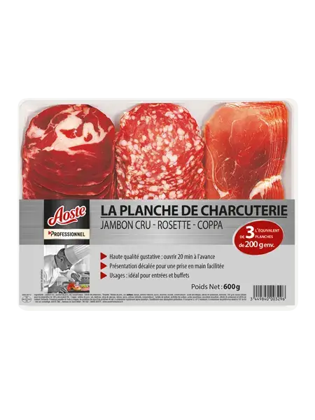 L’assortiment de charcuterie 3 x 12 tranches, Aoste Professionnel